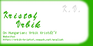 kristof vrbik business card